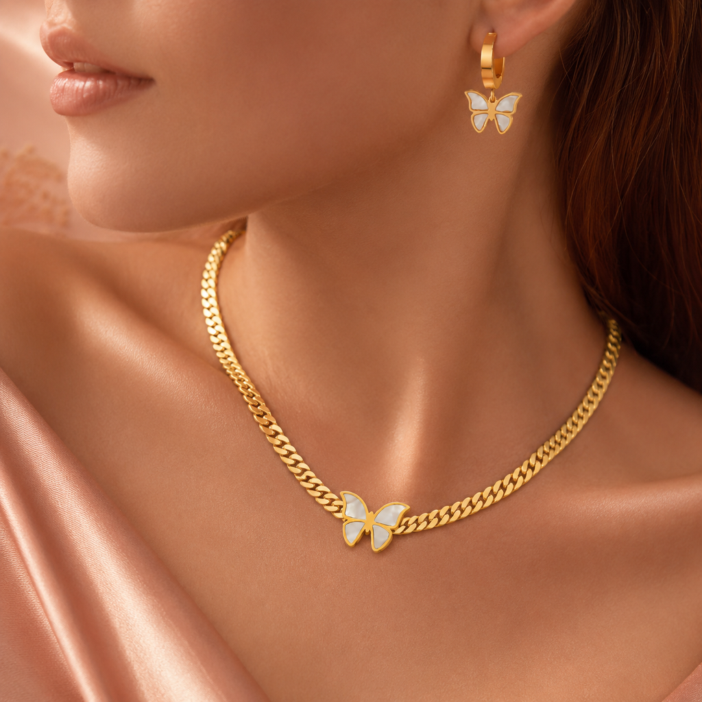 Zestaw biżuterii botaniczny z motywem liści, MySentia