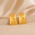 Złote kolczyki geometryczne – Sculpt
