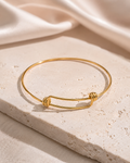 Bransoletka sztywna Bransoletka minimalistyczna otwarta z podwójnej linii, MySentia